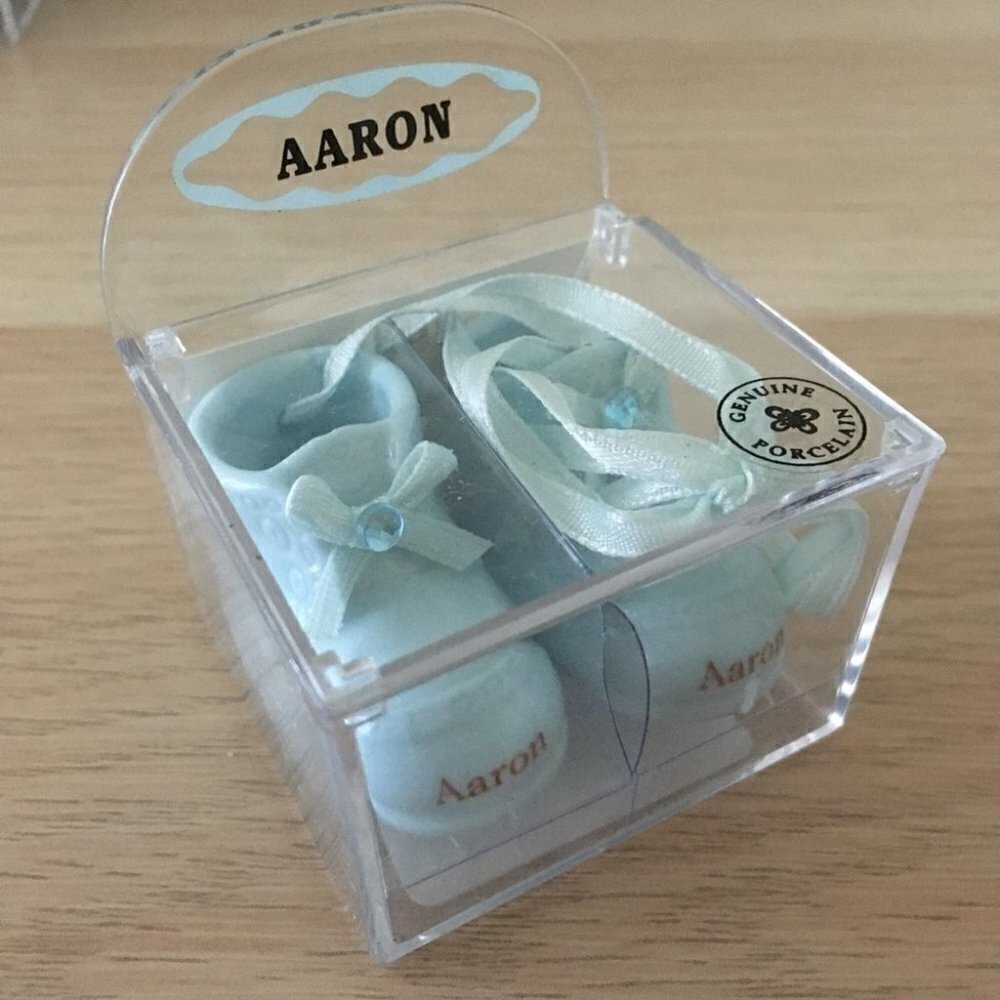RUSS BERRIE PORCELAIN KEEPSAKE BABY BOY: “Aaron”